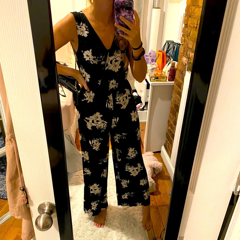BB Dakota floral black jumpsuit
